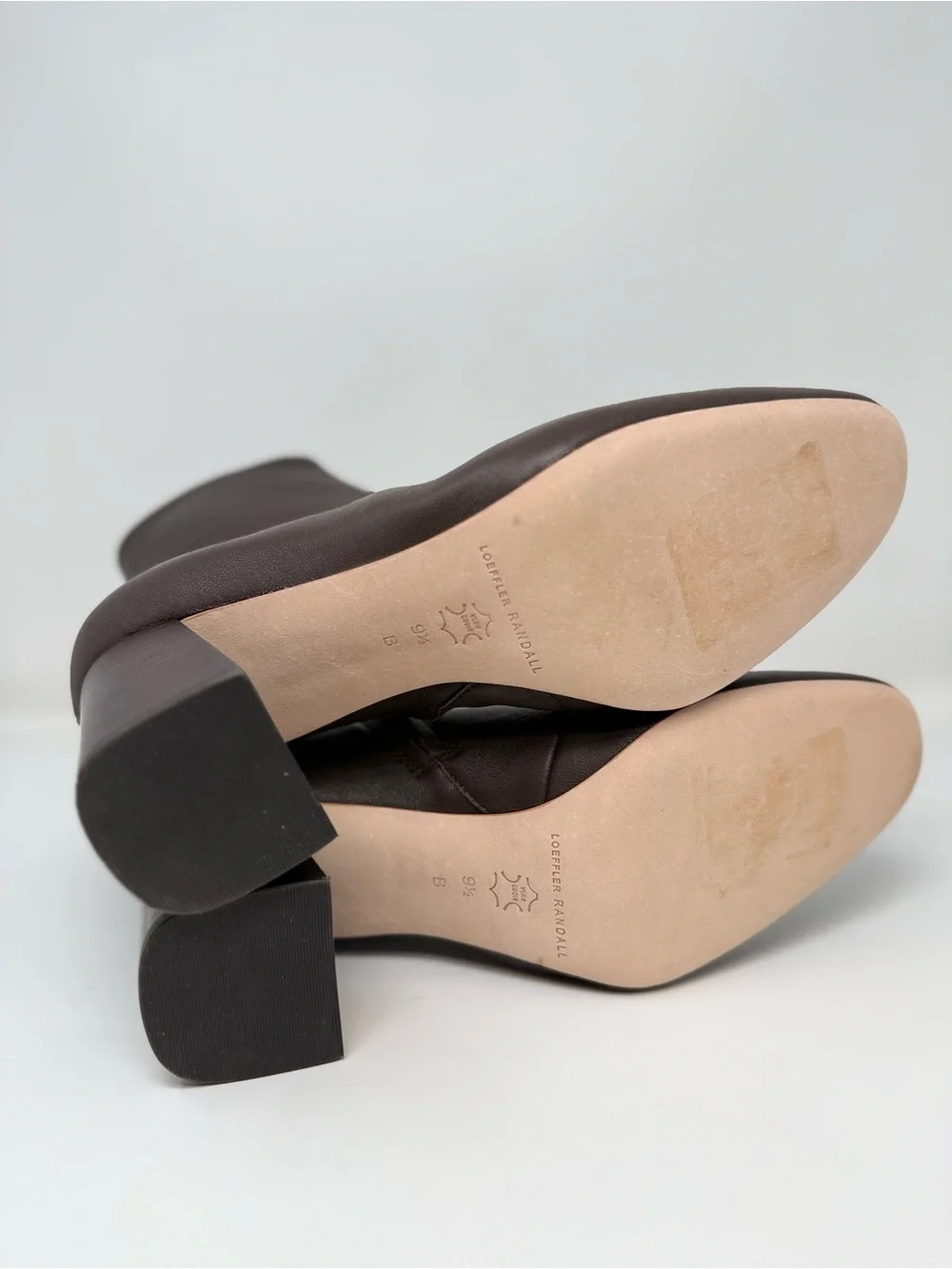 New Loeffler Randall Elise Brown Leather Stretch Bootie Sz 9.5